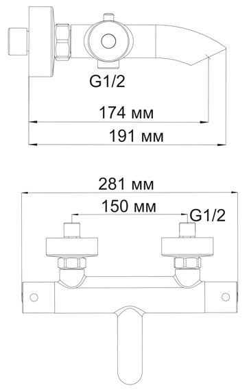 Смеситель WasserKRAFT BERKEL 4811 для ванны и душа термостатический Смеситель WasserKRAFT BERKEL 4811 для ванны и душа термостатический