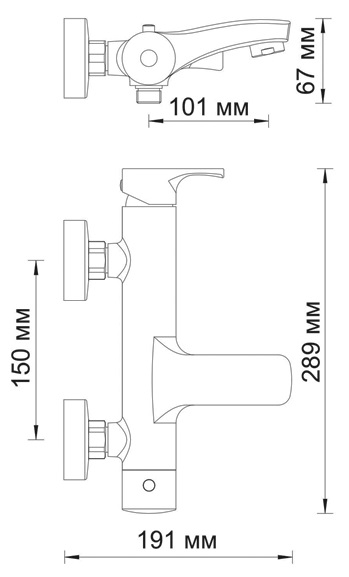 Смеситель WasserKRAFT BERKEL 4801 для ванны и душа  Смеситель WasserKRAFT BERKEL 4801 для ванны и душа