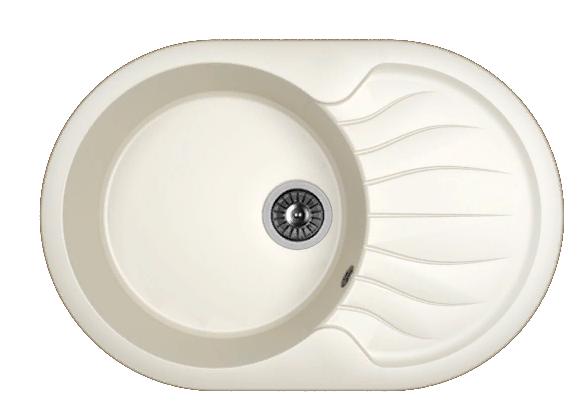 Мойка кухонная из литьевого мрамора Dr. Gans БЕРТА 760 25.040.C0760.401 76*51 см. белый