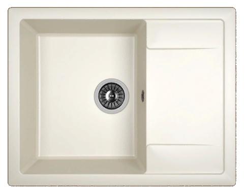 Мойка кухонная из литьевого мрамора Dr. Gans ТЕХНО 650 25.030.C0650.401 65*51 см. белый