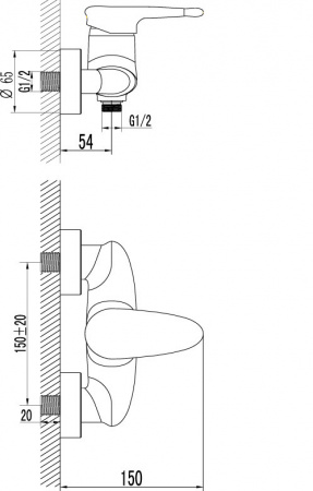 Смеситель Lemark STATUS LM4403C для душа 
