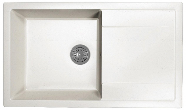 Мойка кухонная из литьевого мрамора Dr. Gans ТЕХНО 860 25.030.D0860.401 86*51 см. белый