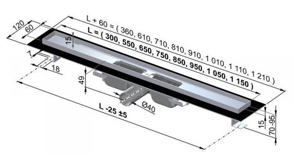 Душевой канал Alcaplast  APZ101-850   Душевой канал Alcaplast  APZ101-850