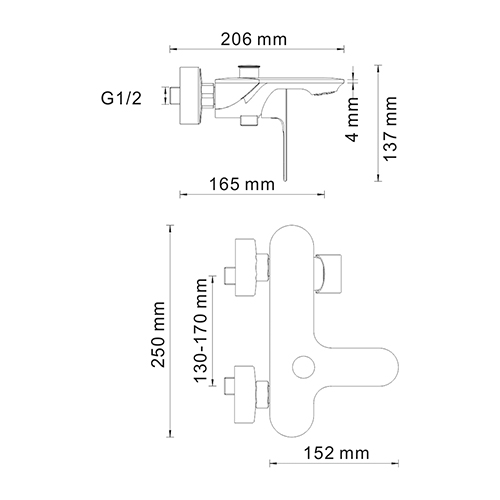Смеситель WasserKRAFT DINKEL 5801 для ванны и душа  Смеситель WasserKRAFT DINKEL 5801 для ванны и душа