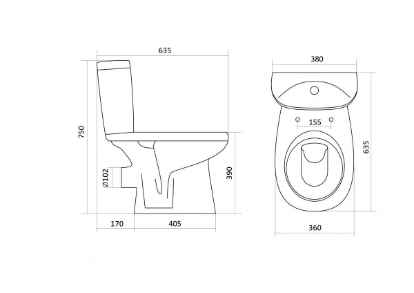 Унитаз-компакт Santek АНИМО 1.WH30.2.135  