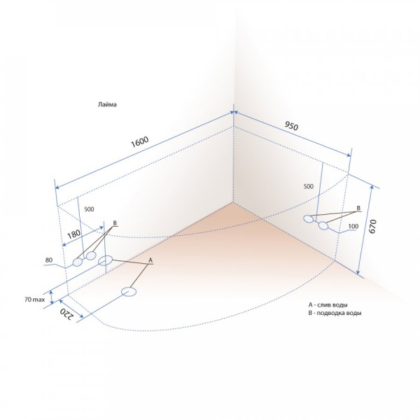 Ванна акриловая Triton ЛАЙМА  160x95 см. левая  Ванна акриловая Triton ЛАЙМА  160x95 см. левая