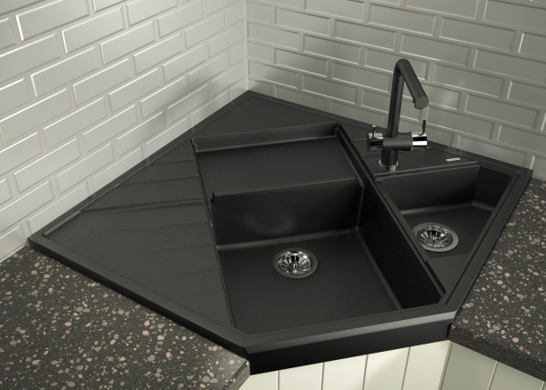 Мойка кухонная керамогранитная Florentina БОМБЕЙ 20.375.J0900.102 90*61 см. черный