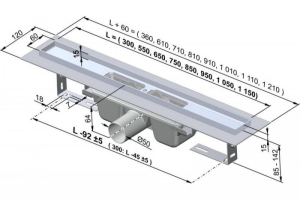 Душевой канал Alcaplast  APZ1-1150   Душевой канал Alcaplast  APZ1-1150