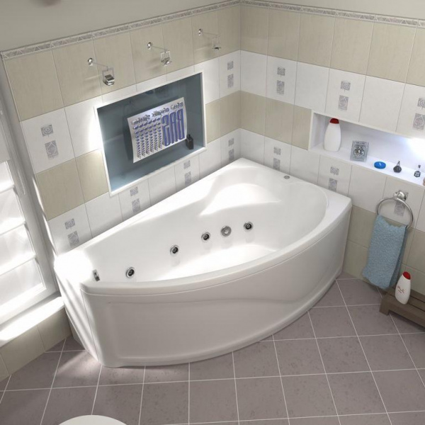 Ванна акриловая BAS НИКОЛЬ В 00028 170x102 см. правая  Ванна акриловая BAS НИКОЛЬ В 00028 170x102 см. правая